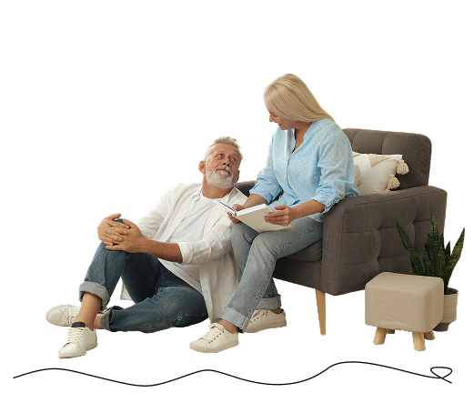 Man and woman on couch